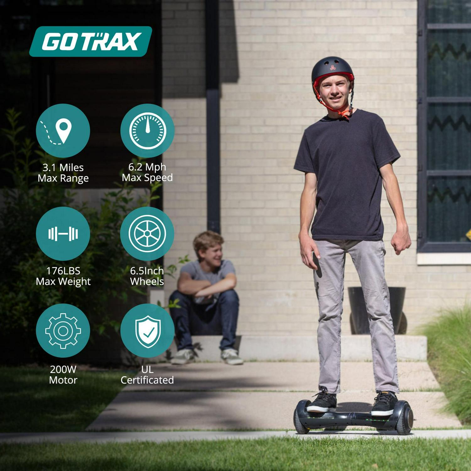 GOTRAX FX3 Hoverboard for Kids Adults,200W Motor 6.5" LED Wheels 6.2mph Speed Hover Board, Blue - Image 2