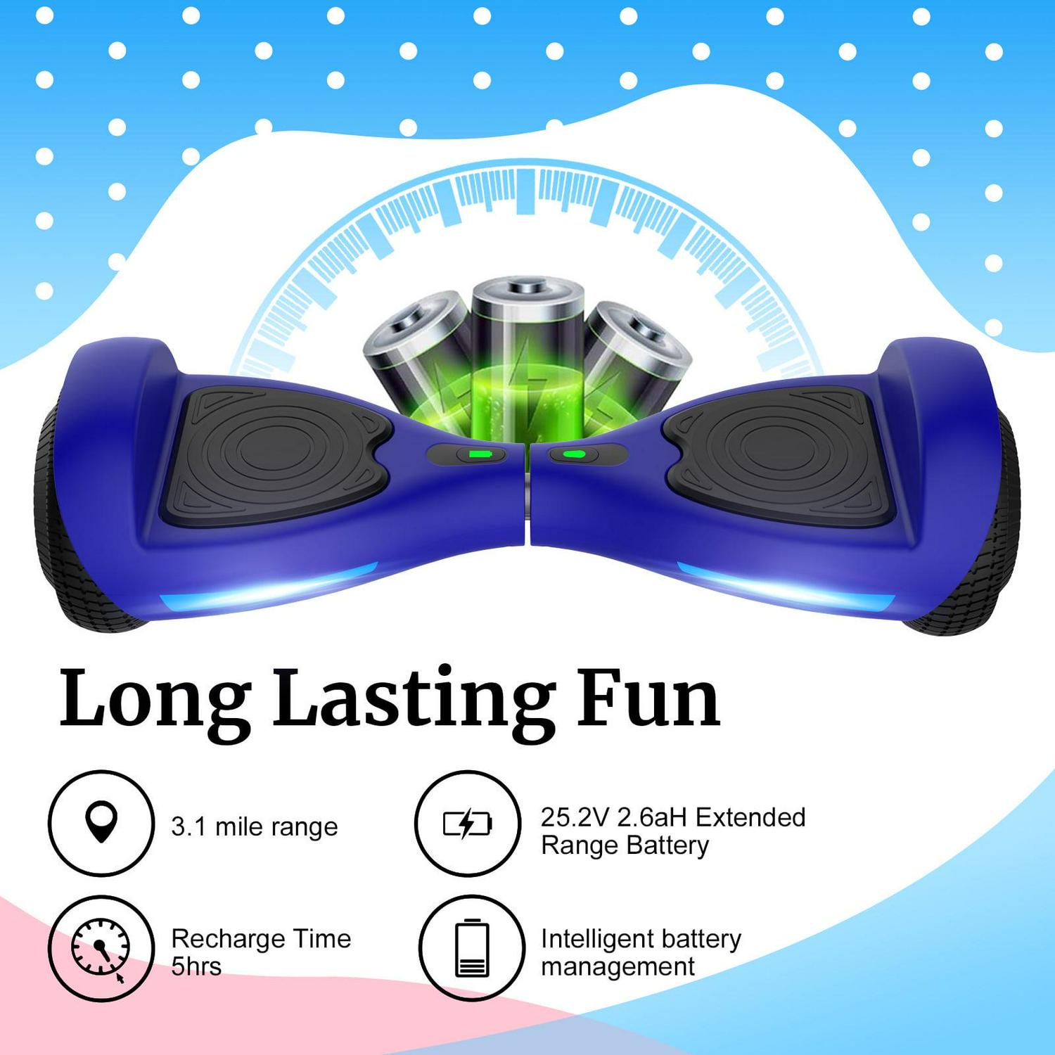 GOTRAX FX3 Hoverboard for Kids Adults,200W Motor 6.5" LED Wheels 6.2mph Speed Hover Board, Blue - Image 5