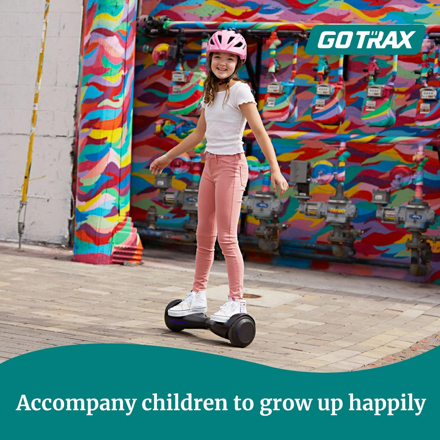 GOTRAX FX3 Hoverboard for Kids Adults,200W Motor 6.5" LED Wheels 6.2mph Speed Hover Board, Blue - Image 4