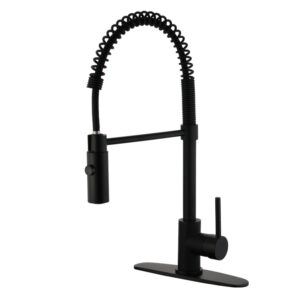 Gourmetier LS8770DL Concord Single-Handle Pre-Rinse Kitchen Faucet, Matte Black