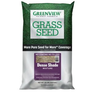 GreenView Pure Grass Seed Dense Shade Mixture, 20 lb. Bag – Covers up to 10,000 sq. ft.