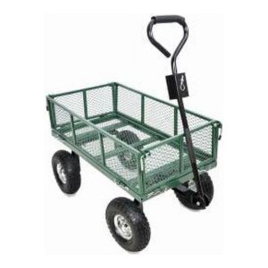 Green Thumb 70108 4 Wheel Mesh Garden Cart With Sidewalls
