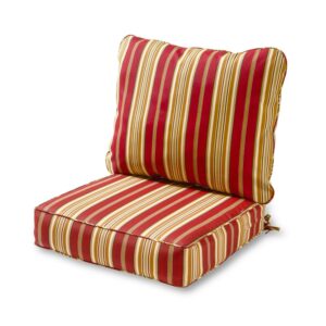 Greendale Home Fashions 24 x 24 in. Roma Stripe Premium 2-Piece Deep Seat Cushion Set