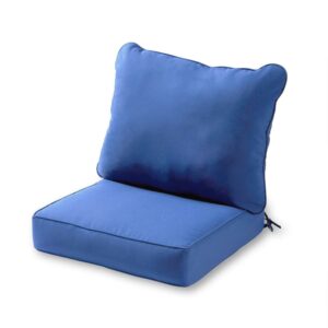 Greendale Home Fashions 24 x 24 in. Marine Blue Premium 2-Piece Deep Seat Cushion Set