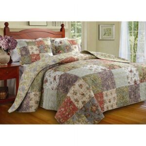 Blooming PrairieMultiBedspread Set, 3-PieceQueen