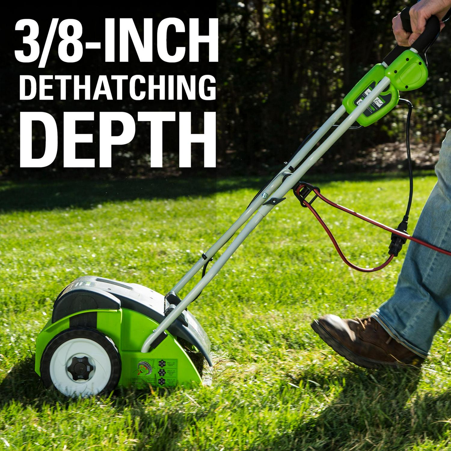 Greenworks 10 Amp 14" Corded Electric Dethatcher 27022 - Image 7