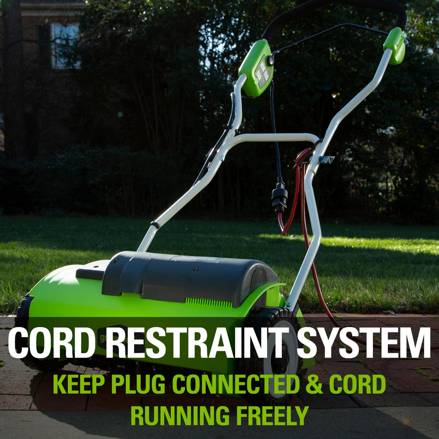 Greenworks 10 Amp 14" Corded Electric Dethatcher 27022 - Image 10