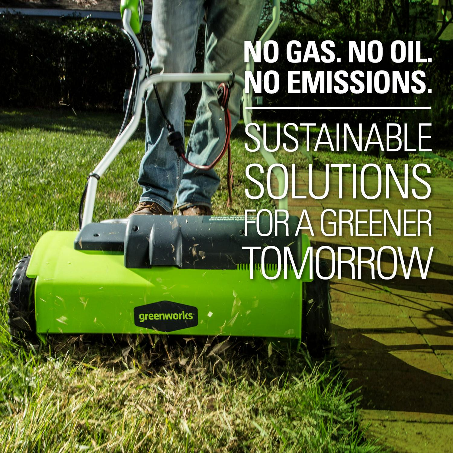 Greenworks 10 Amp 14" Corded Electric Dethatcher 27022 - Image 12