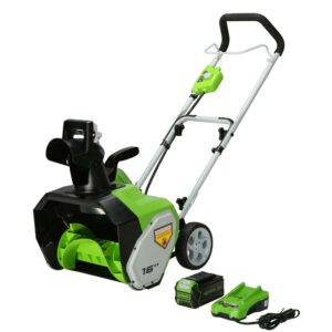 Greenworks 40V 16" Cordless Snow Thrower + (1) 5Ah USB Battery & Charger