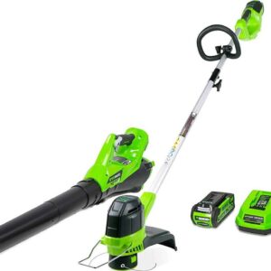 Greenworks 40V String Trimmer/Leaf Blower Combo W/ 2.0 Ah Battery, 1301202