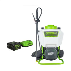 Greenworks 60V 4 Gallon Cordless Battery Backpack Sprayer with 2.0Ah Battery & Charger 5301202