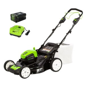 Greenworks 80V 21" Self Propelled Mower, 5Ah Battery and Charger 2502402NV