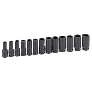 Grey Pneumatic 3/8" Drive 13 Piece Deep Metric Magnetic Impact Set