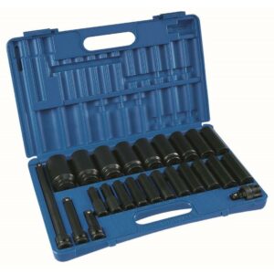 Grey Pneumatic 1324D 24pc 1/2" Drive 6pt Deep Fractional Impact Socket Set