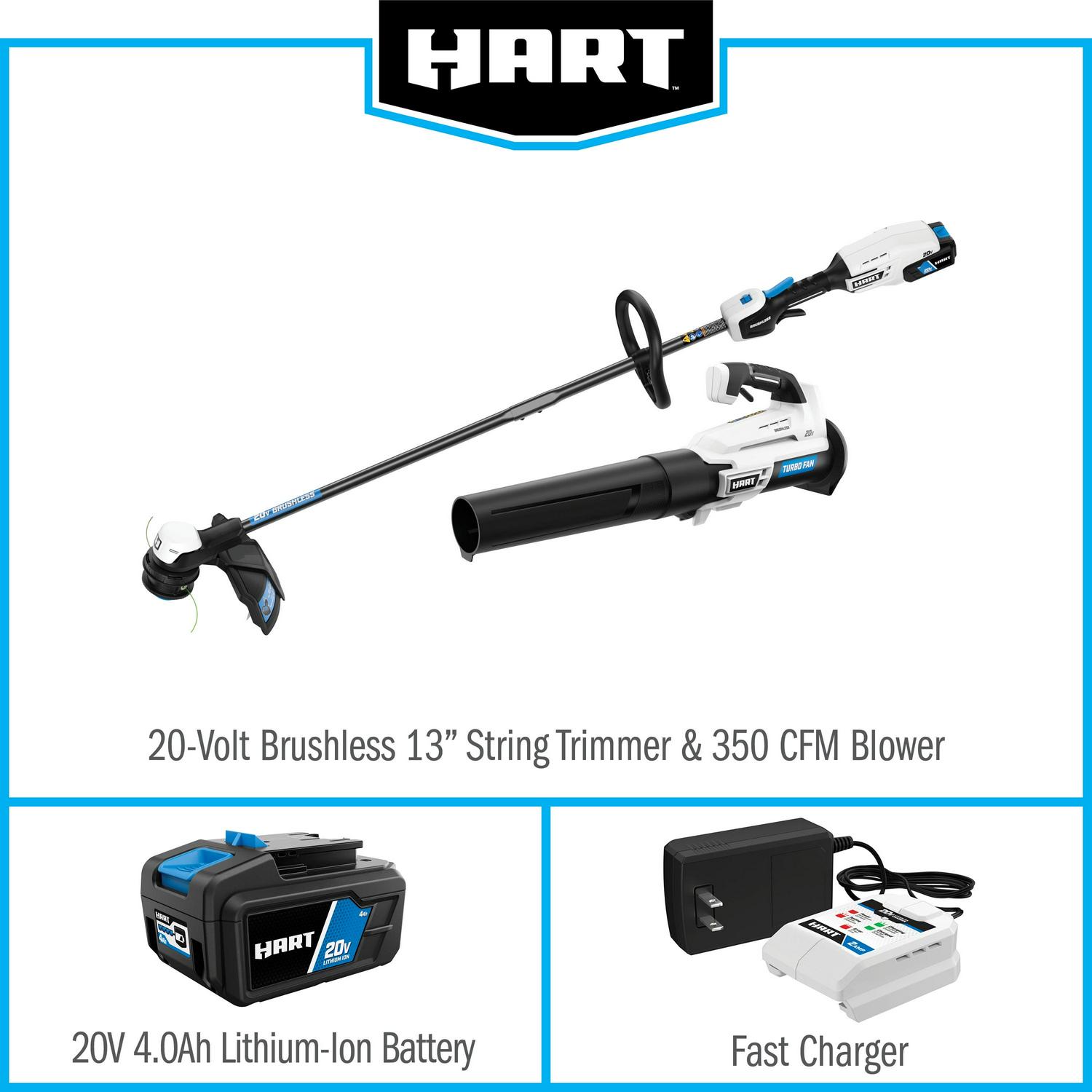 HART 20-Volt 13-inch Brushless Combo Kit, (1) 4.0Ah Lithium-Ion Battery - Image 10