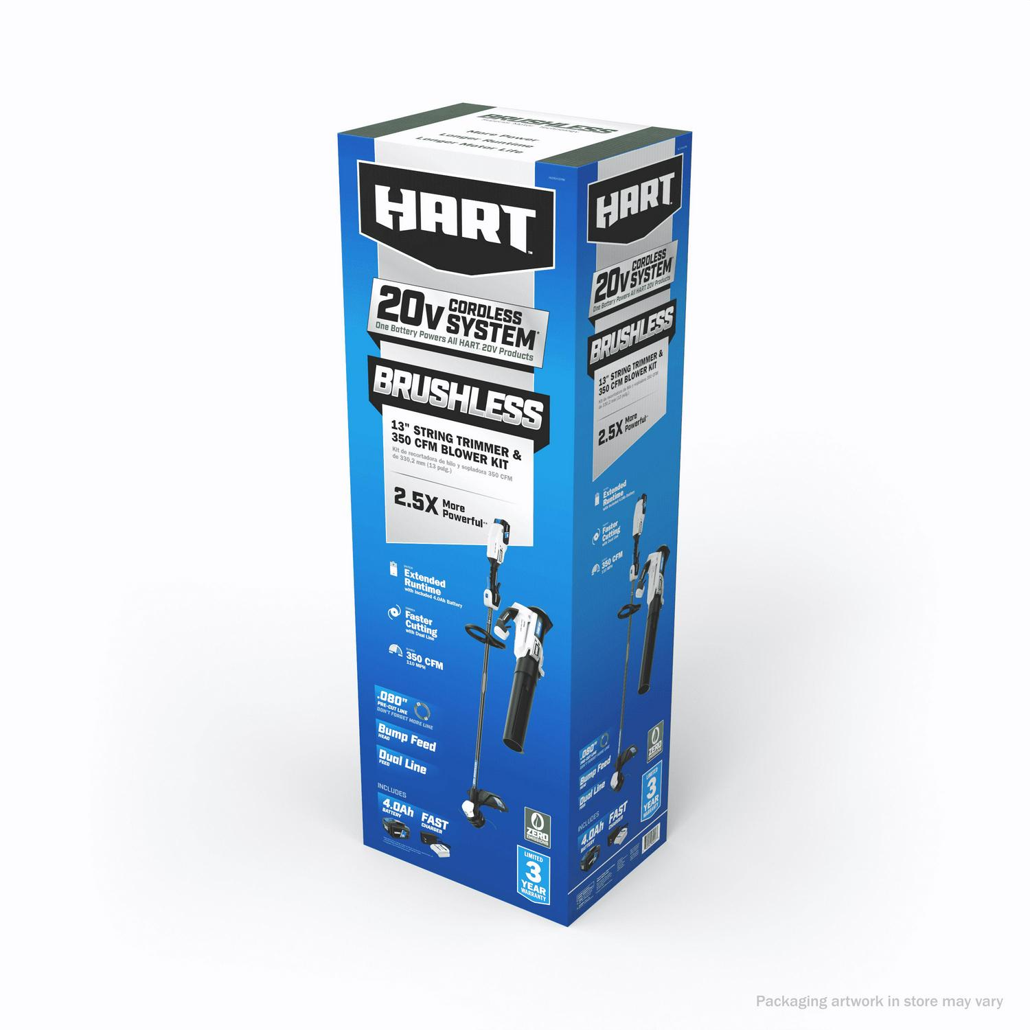 HART 20-Volt 13-inch Brushless Combo Kit, (1) 4.0Ah Lithium-Ion Battery - Image 2