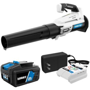 HART 20-Volt 350 CFM Brushless Blower with 4Ah Battery and Charger Starter Kit Bundle