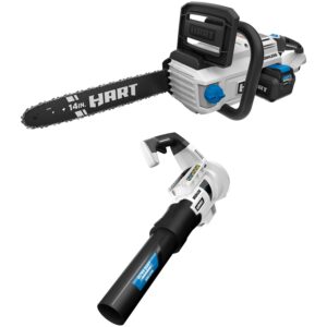 HART 40-Volt 14" 40-Volt Battery Powered Chainsaw, Includes Turbo Fan Blower