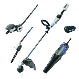 HART 40-Volt 15-Inch String Trimmer Kit with PowerFit Edger Attachment & PowerFit Pruner Attachment & PowerFit Axial Blower Attachment (4-Tool)