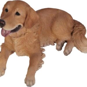 Hi-Line Gift 12 in Golden Retriever Lying Down Garden Statue, Weather-Resistant