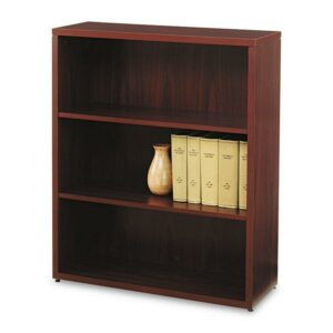 10500 Series 36 in. x 13.13 in. x 43.38 in. Three-Shelf Laminate Bookcase - Mahogany