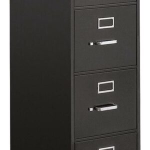 HON 4-Drawer Letter File - Full-Suspension Filing Cabinet with Lock, 52 by 25-Inch Black (510 Series - Model 514PP)