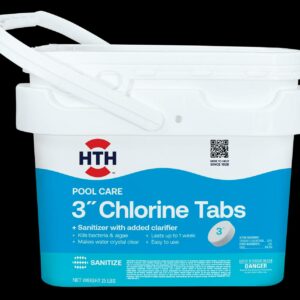 HTH Pool Care 3" Chlorine Tabs for Swimming Pools, Pool Chemicals, 25 lbs