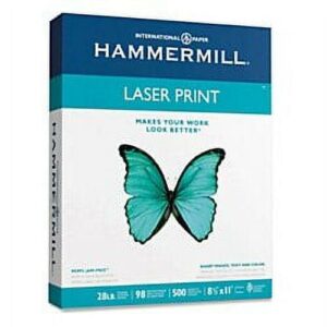Hammermill® Laser Pro Paper, 8 1/2" x 11", 98 Brightness, 28 Lb, White, 500 Sheets