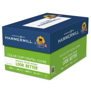 Hammermill Copier Digital Cover Stock, 100 lbs., 8 1/2 x 11, Photo White, 1500 Sheets