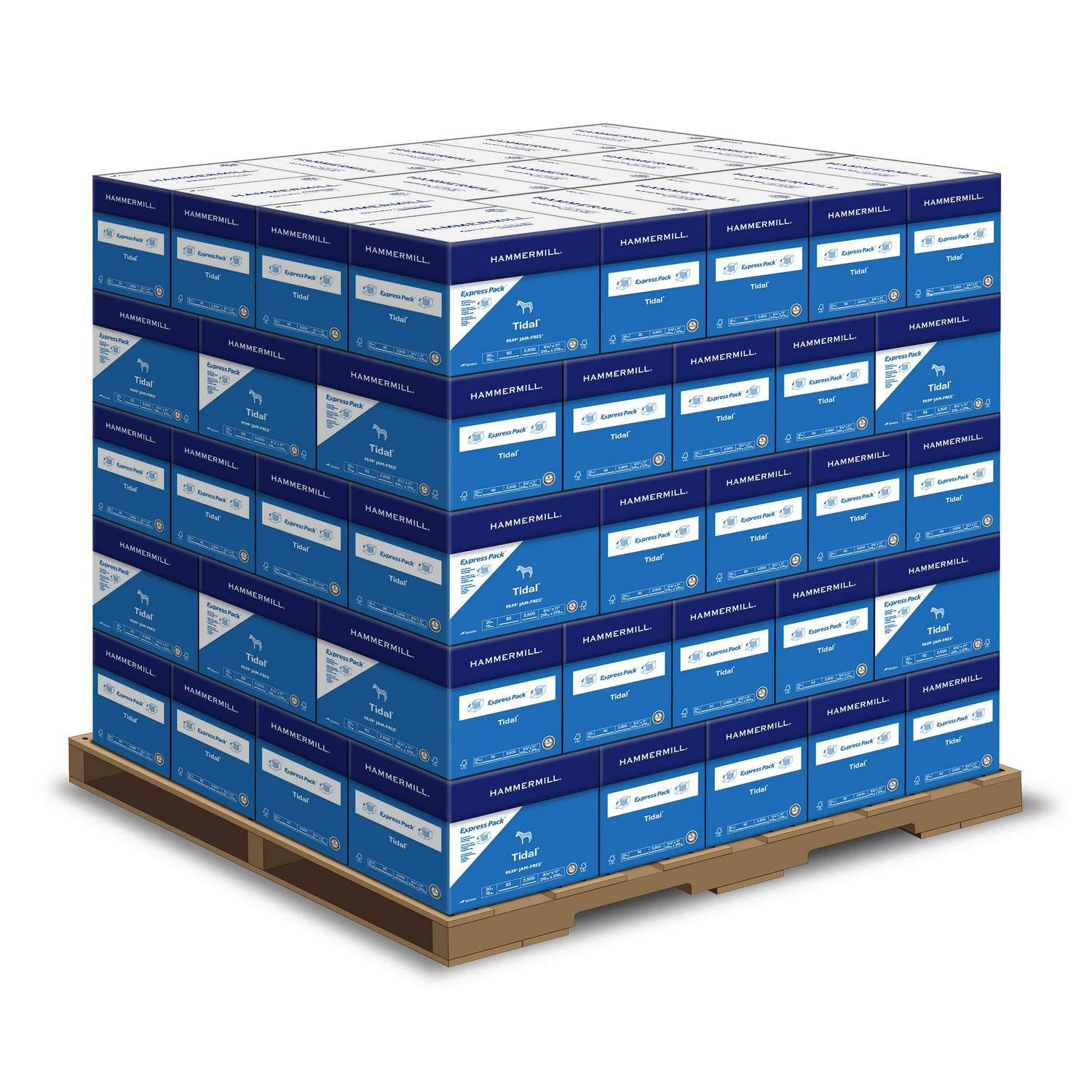 Hammermill Copy Paper, Tidal 20lb, 8.5x11, 1 Pallet, White, 80 Express Pack Cases (200,000 Sheets)