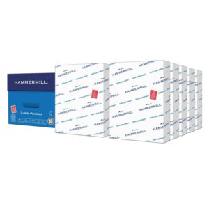 Hammermill Printer Paper, 20lb Copy Paper 8.5x11, 3 Hole, 10 Reams