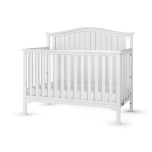 Child Craft Hampton 4-in-1 Convertible Baby Crib, Arch Top in Matte White