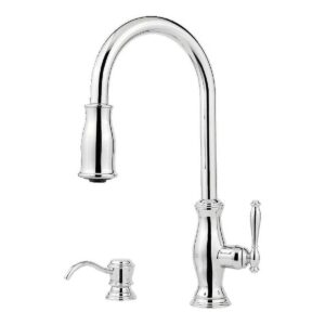 Hanover 1-Handle Pull-Down Kitchen Faucet with Soap Dispenser in Polished Chrome