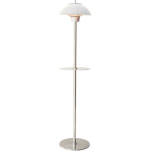 Hanover 6.8-Ft. 1500W Portable Electric Infrared Halogen Stand Lamp | 2 Heat Settings | Powerful Energy Efficient Outdoor Heating | Ideal for Garage, Workshop, Porch, Balcony up to 56 Sq. Ft. | Silver