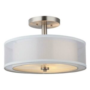 Hardware House El-Dorado 3-Light Semi-Flush Mount Ceiling Fixture 20-7812 with Satin Nickel Finish