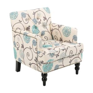 Christopher Knight Home Harrison Floral Fabric Tufted Club Chair by - 28.00" L x 29.50" W x 33.50" H