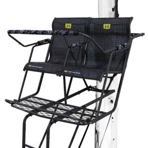 Hawk Big Denali Hunting Tree Stand 18' Steel 2-Man Ladder Stand, Safe-Tread Steps