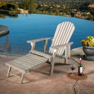 Best Selling Home Hayle Wood Outdoor Adirondack Chair - Set of 1, Grey