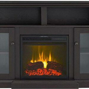 HearthPro Drew 46" W x 32" H x 13" D Electric Fireplace Media Console - Dark Mahogany, SP5720