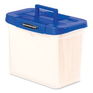 "Heavy-Duty Portable File Box, Letter Files, 14.25"" X 8.63"" X 11.06"", Clear/blue | Bundle of 5 Each"