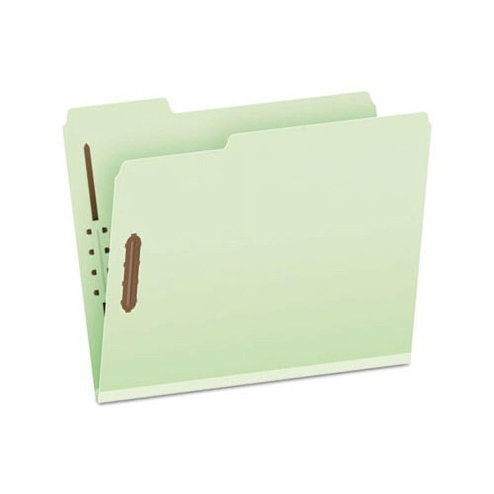 Heavy-Duty Pressboard Folders w/ Embossed Fasteners Letter Size, Green, 25/Box