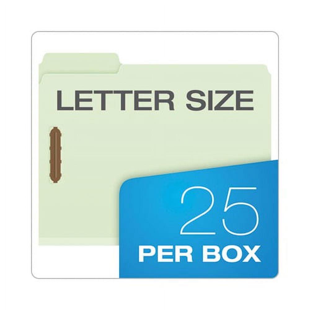 Heavy-Duty Pressboard Folders w/ Embossed Fasteners Letter Size, Green, 25/Box - Image 7
