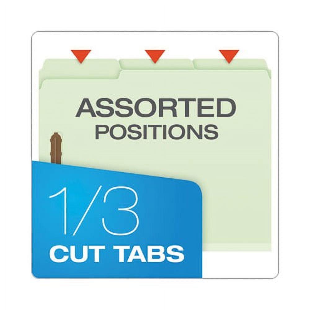 Heavy-Duty Pressboard Folders w/ Embossed Fasteners Letter Size, Green, 25/Box - Image 5