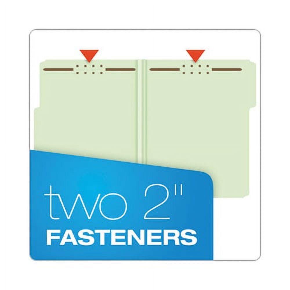 Heavy-Duty Pressboard Folders w/ Embossed Fasteners Letter Size, Green, 25/Box - Image 3