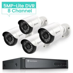 HeimVision V100/K26 1080P Security Camera System, 8CH 5MP-Lite DVR 4Pcs 1920TVL Outdoor Wired CCTV Camera with Night Vision, Motion Alert, No Hard Drive