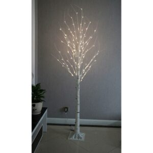 83 Inch Birch Tree On Metal Base In/Outdoor 120 Leds With 8 Lighting Modes - N/A