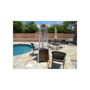 AZ Patio Heaters Compact Glass Tube Heater in Hammered Bronze