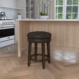 Hillsdale Furniture Krauss Wood Backless Counter Height Swivel Stool, Charcoal Gray