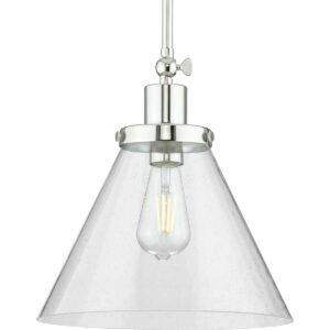 P500324-104-Progress Lighting-Hinton - 1 Light Pendant-Polished Nickel Finish -Traditional Installation