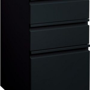 Hirsh 20" Deep Mobile Pedestal File Cabinet 3 Drawer Box-Box-File, Letter Width, Black